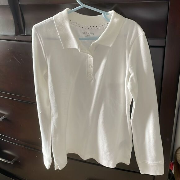 Old Navy White Uniform Pique Polo Shirt size 8 - Picture 4 of 5